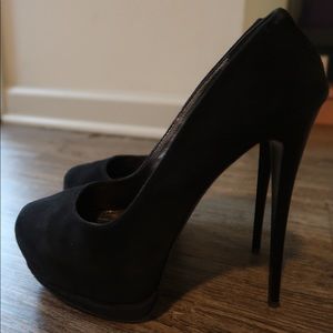 Marco Pini platform black suede heels